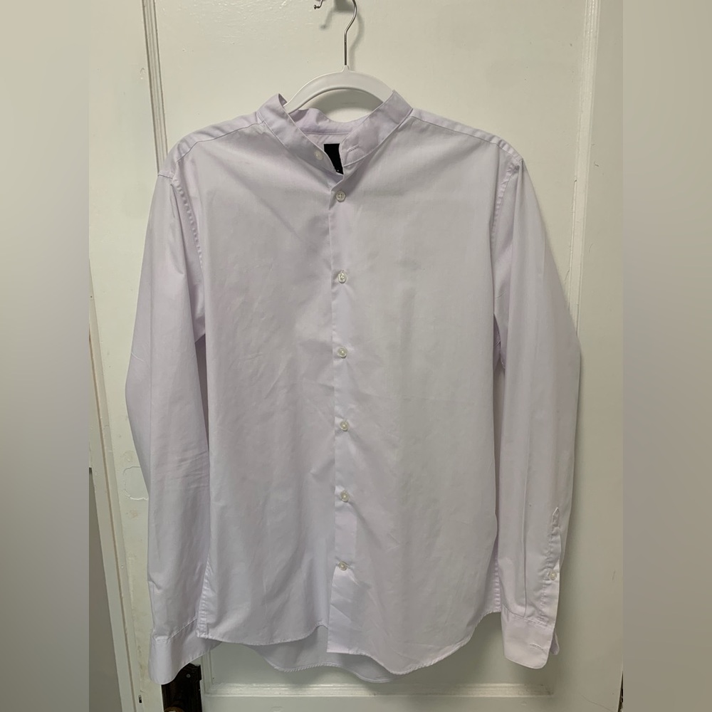 Stylish Band-collar Dress Shirt - Men's Size Large - Excellent Condition